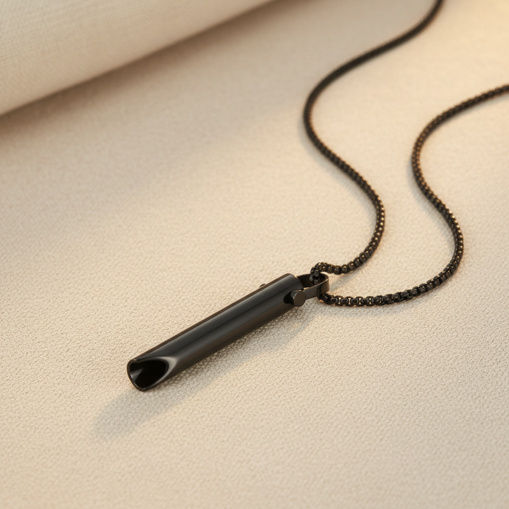 Black Locket - Beige Background