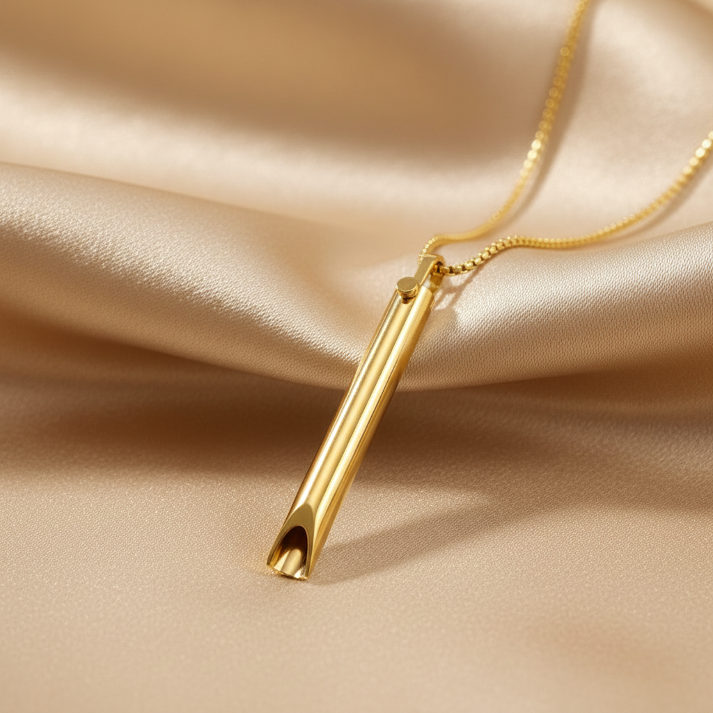 Gold Locket - Beige Background