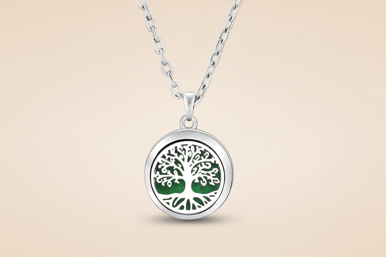 Tree of Life Locket - Green